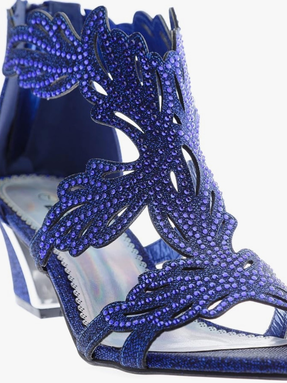 ENZO ROMEO Lime03 Blue Sparkly Rhinestone Open Toe Gladiator Dress Shoes 9